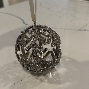 Pottery Barn Silver Snowflake Ornament